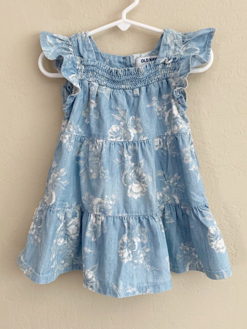Old Navy Floral Chambray Dress • 12-18 Months